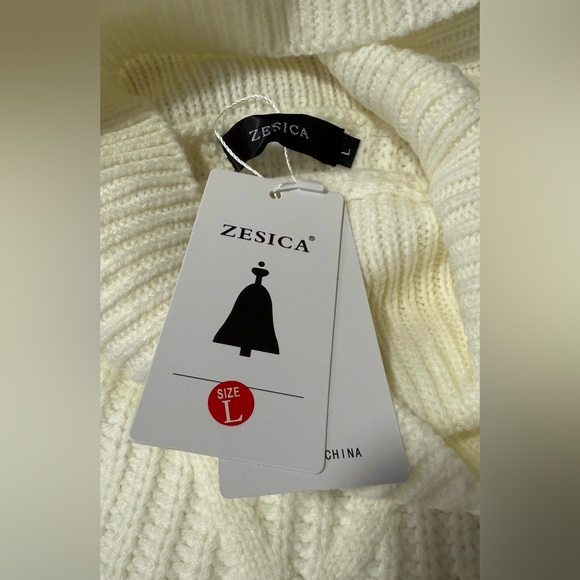 NWT Zesica Long Sleeve Turtleneck Chunky Knit Sweater, Large (12/14), Ivory - Picture 6 of 7